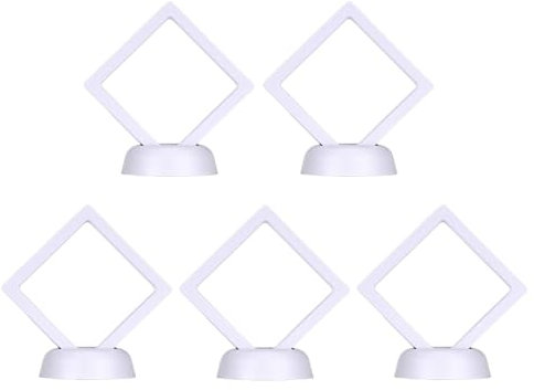 LXHZSY Schweberahmen 5/10/20/30 Stück schwimmende Schmuckständer Aufbewahrungsbox(White 5PCS)