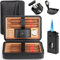 Marvero Set Viaggio Humidor per Sigari in Pelle con Igrometro & Umidificatore - Portasigari da Viaggio Portatile per 6 Sigari con Accendino per Sigari 3-in-1, Taglio a V e Punzonatore
