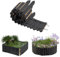 Ollewiellan Beeteinfassung Holz 200×40cm Beetumrandung Rasenkante Holz Flexibler Holzzaun Gartendeko Gartenpalisade für Beeteinfassung, Mähkante Rollborder, Steckzaun Blumenbeet,Anthrazit