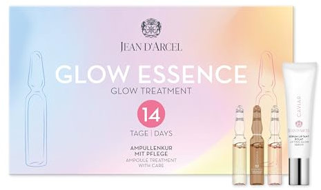 JEAN D'ARCEL GLOW ESSENCE - Ampullen Set mit Glow Serum für sichtbare Hautstraffung - Mit Vitamin C & Hyaluronsäure - 14 x 2 ml + 1 x 10 ml
