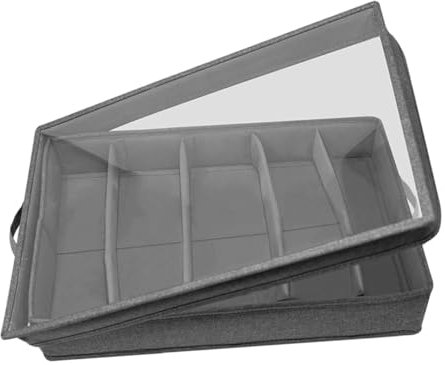 DINHEAROM Scatola Portaposate Trasparente con Organizer Utensili Multi Scomparto Design per Facile da e Resistente Urti