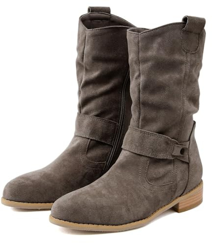 2026 Botines Mujer Invierno Tacón Alto Cremallera Outwear Moda Clásico Negro Botines Nuevos Tacón Grueso Malla Transpirable Fresco Botas, gris oscuro, 43 EU