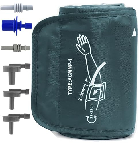 Small Blood Pressure Cuff, 22-32CM Blood Pressure Monitors Cuff Adjustable Compatible with Omron and Other BP Monitors for Kids and Small Arms Women, 6 Connectors
