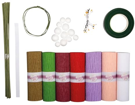 Rayher Krepppapier Blumen Set, bunt, sortiert, 105g/m2, Box, 67406999