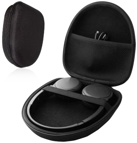 BNGXR Funda protectora universal para auriculares, funda de viaje para auriculares, bolsa de viaje, bolsa de viaje, funda para auriculares de oreja, 22 x 19 x 6,5 cm, color negro
