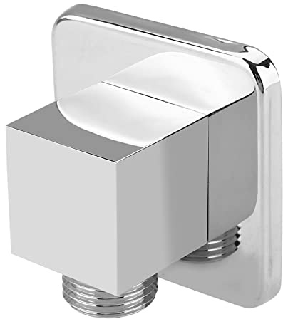 ZASCHMOY Válvula de de Salida de Ducha de Mano Cuadrada con Acabado Cromado de Latón Macizo para Instalación Oculta Montada en la Pared | Compatible con Rosca G1/2.