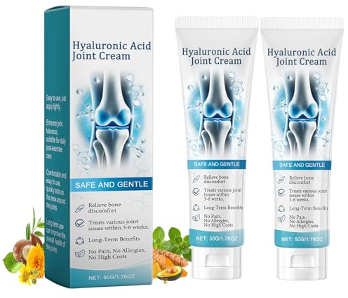 Joint Relief Cream and Bone Care Creams 2 Pezzi Arthroheal Hyaluronic Acid Joint Repair Cream Riparazione Articolare Acido Ialuronico Crema Lenitiva per Schiena, Collo, Mani, Ginocchia, 50g