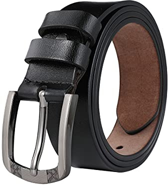 TEAMMAO Ceintures Femme Cuir Grande Taille Ceintures Femme 110CM-180CM Ceinture 3,5CM pour Jeans Pantalons Robes avec Boîte Cadeau.(Noir,Tour de taille 90-95cm = totale 110cm)