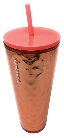 Starbucks PINK COLD CUP Coffee Traveler Tumbler Mug (24 OZ)