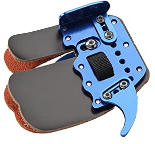 Ruiqas Archery Finger Tab for Right Hands Aluminum Plate Cow Leather Adjustable Finger Protector Shooting Guard for Recurve Bow Archery Competition