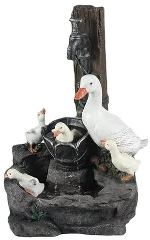 BBTISG Animal Garden Statue, Outdoor Water Features for Garden with Solar Lights Animal Water Feature Fountain Decoration for Patio, Lawn, Yard