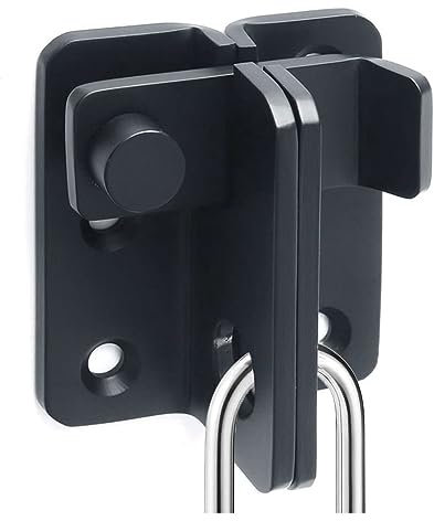 Litensh Chiavistello Serratura Chiavistello Porta Chiavistello, Acciaio Inossidabile Chiavistello Piccolo Catenaccio Porta, Aperto a Sinistra Nero S