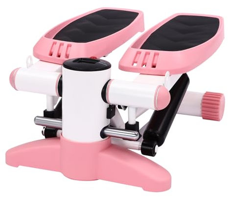 Hometrainer Stepper Tragbar Fitness Stepper mit LED Display Fitness Mini Stepper Einstellbare Höhe Ideal für die Gewichtsabnahme die Straffung und das Trainingsprogramm (Rosa)