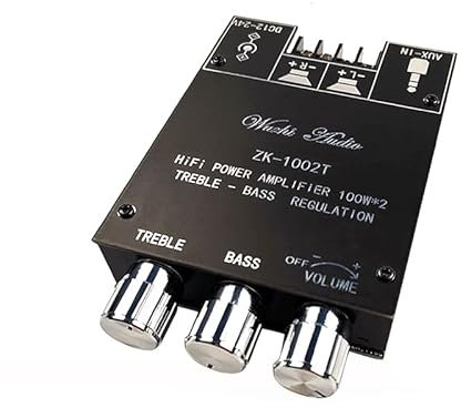 Hi-Fi-förstärkare，Audioförstärkare 2 * 100W Dubbel TPA3116 Bluetooth 5.0 Subwoofer Audio Digital effektförstärkare Kort Ton Bas Diskant HiFi Stereo TPA3116D2 Aux Amp