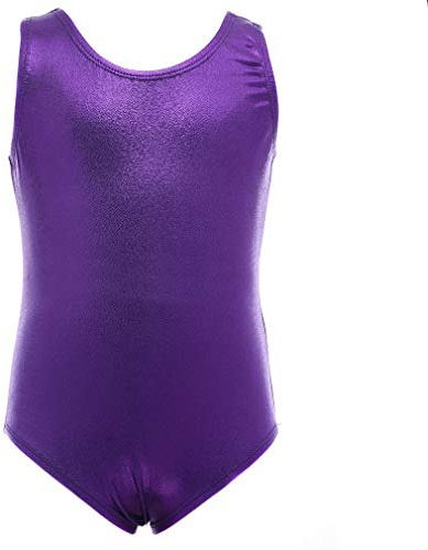 Ifnov Little Girls' Dancing One-piece Tumbling Tank Suit Purple Gymnastics Leotard 2-4Y