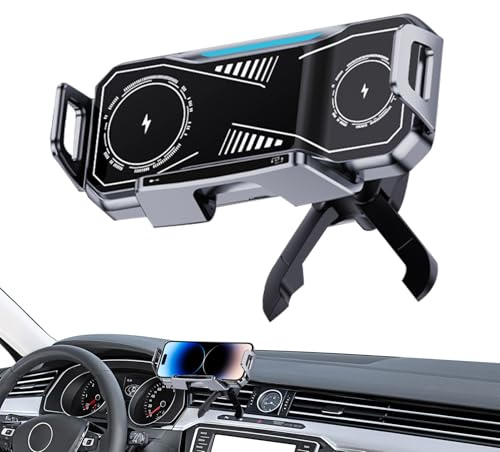 Cargador Inalámbrico para Coche - Soporte Móvil Coche con Rotación 360 Grados - Accesorio Vehículo para Repartidores Viajes Largos Rutas Trabajo Furgonetas