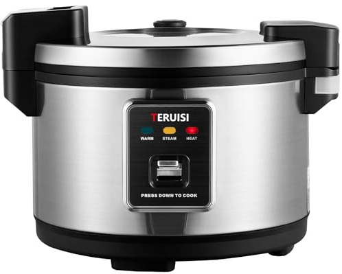 TERUISI 10L Commercial Rice Cooker 50CUPS Fast Cooking Electric Cooker with Auto Keep Warm, Non-stick Inner Pot for 10-20 People Use