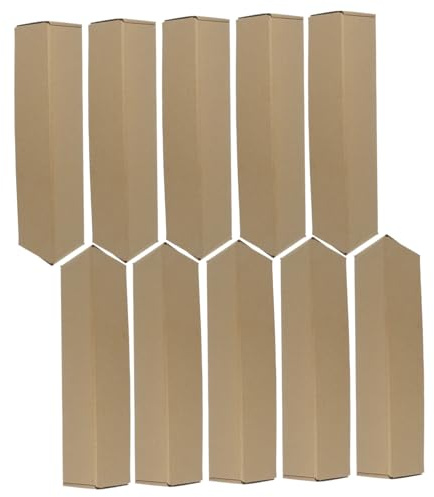 Cabilock Tubes D'expédition Triangulaires Stockage Solide Facile à Assembler et Lot de 10 en Papier Kraft, Boîte d'emballage pour Transport