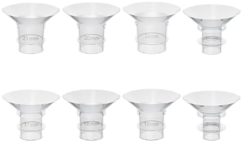 ORFOFE Inserto per flangia in silicone per tiralatte portatile ed elettrico 8 pezzi 13-24 mm accessori compatibili per allattamento inserti per tettarelle 17 mm e 19 mm pezzi