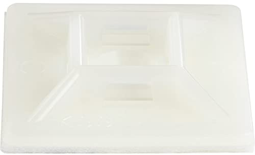StarTech.com Lot de 100 supports d'attache de câble avec ruban adhésif pour attaches de 5,5 mm de large – Supports de fixation de fermeture éclair en nylon/plastique – Supports d'enroulement de câbles