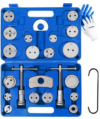 ATPEAM 24 Pezzi Set Universale per Arretratore Pistoncini Freni, Ripristino Pistone Freno a Disco, Attrezzo Professionale per la Sostituzione delle Pastiglie dei Freni