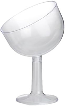 Portaconfetti Coppa inclinata trasparente gambo lungo diametro 16 cm altezza 26 cm inn plastica