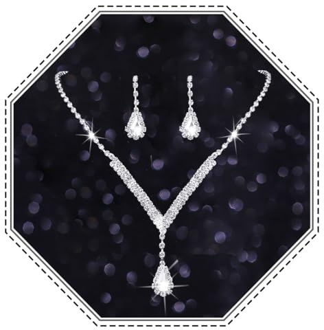 Jovono strass ensembles de bijoux de mariée collier en argent pour mariage ensembles de bijoux de bal pour les femmes