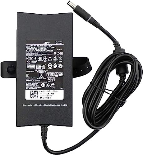130 W DA130PE1-00 FA130PE1-00 nätadapter för bärbar dator, kompatibel med Dell Precision M20, M60, M70, M90, M2400, M4400, M4500, Laptop Power Supply Connector, 5,0 x 7,4 mm (19,5 V, 6,7 A)