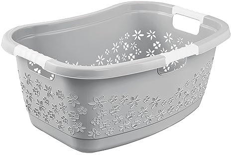 keeeper Panier à Linge Ergonomique avec Design Ajouré, Poignées Antidérapantes, 50 L, Lasse, Nordic Grey