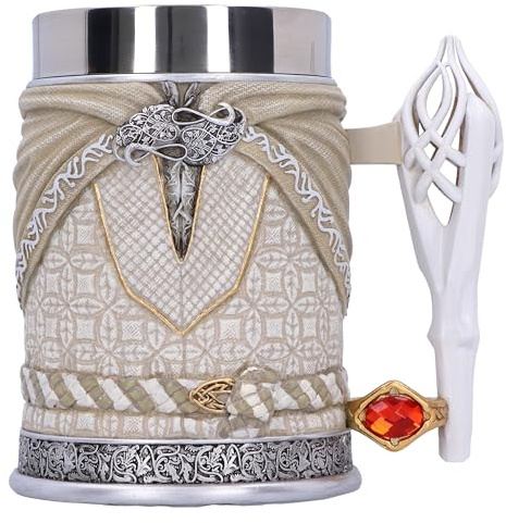 Nemesis Now Herr der Ringe Gandalf der weiße Bierkrug, 15 cm, Harz, weiß, offiziell lizenzierter Herr der Ringe Bierkrug, gegossen aus feinstem Harz, fachmännisch handbemalt