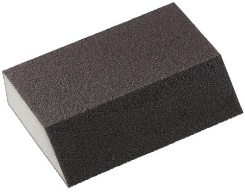 SHUATI 4Pcs 180 Grit Single Sanding Sponge, Angled Sanding Blocks, Sponge Sand Block, Wet & Dry Sandpaper Block for Wood Metal Drywall, Grey