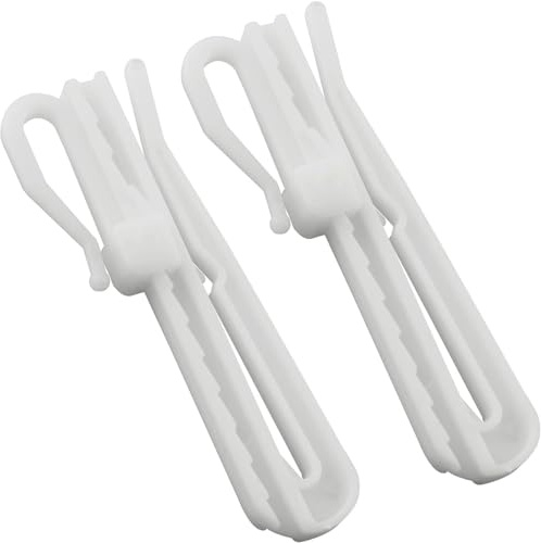 ZZLZX 20PCS Plastic Ratchet System Adjustable Pinch Pleated Curtain Drapery Pin Hook Curtain Adjusting Hook, Height 7cm/2.7in for Pleater Tape Under 7cm, White (Hooks Only)