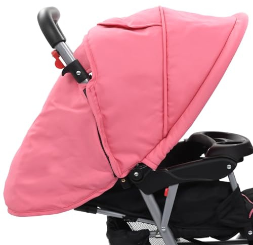 Kavolet Passeggino gemellare e sorella - Passeggino tandem per 2 bambini - Passeggino da viaggio 2 in 1 - Rosa e nero - 122,5 x 53,5 x 111 cm - Acciaio
