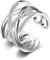 Silber 925 Ringe für Damen, Ring verstellbar offen für Damen Zirkonia Silberringe für Frauen Verlobungsring Trauringe Hochzeitsringe Antragsring Ringe Silberschmuck für jeden Anlass