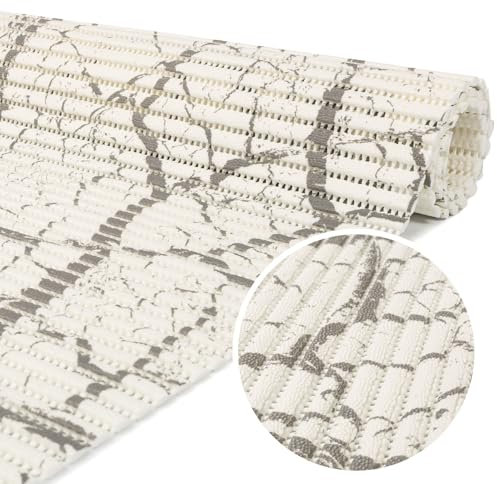ANRO Weichschaummatte Badematte Bad Dusche WC Vorleger Teppich Antirutsch Badläufer Marmor Grau Weiß 100x65cm