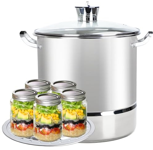 LINMAGCO Canning Supplies Starter Kit - Canning Pot, Water Bath Canner with Lid, Steam Canner with Rack