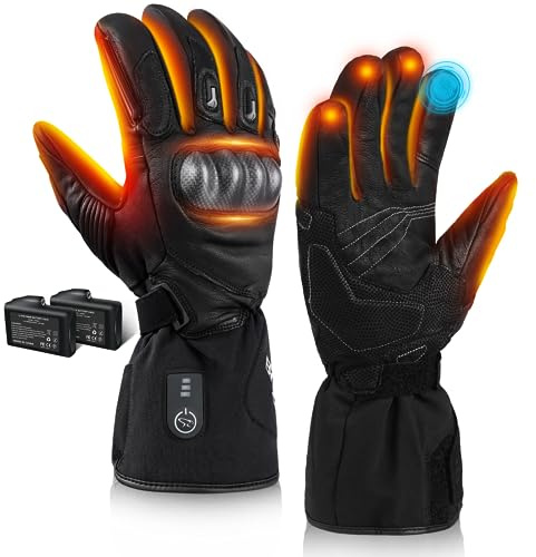 BARCHI Guanti riscaldati per Uomini e Donne, Guanti da Moto Ricaricabili, scaldamani elettrici, Adatti per Ciclismo Invernale, Sci, Escursionismo, Corsa, Lavoro, ECC.