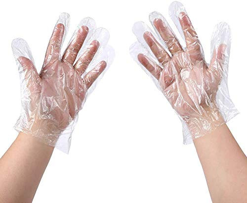 HOT BARGAINS 1000 X PE Gloves Disposable Plastic Gloves Transparent One Size Fits All Waterproof for Cleaning Safety Food Handling Latex Free, Powder Free - 1000PCS In Manufacturer Sealed Packaging