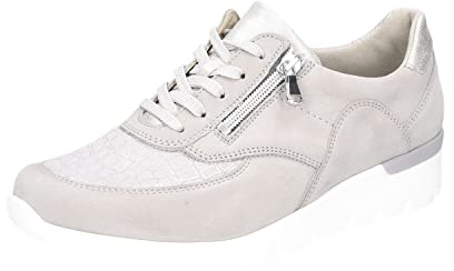 Waldläufer K-Ramona - Sneaker basse da donna, in pelle/tessuto, colore nero, grigio., 41 EU