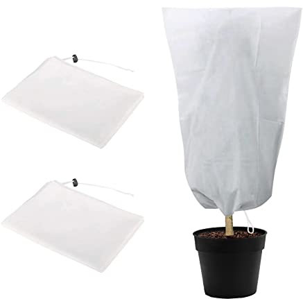 iBamso Funda para Plantas de Invierno, Cubierta Protectora Espesante Anticongelante para Planta, Cubierta Anticongelante Plantas con Cremallera y Cordón,Cubre Plantas Invierno 2PCS 120 x 180 cm