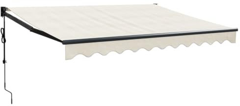 vidaXL Toldo Retráctil Automático, Toldo Eléctrico con Motor, Sombrilla Colgante de Pared, Toldo para Balcón Patio Tienda, Color Crema 3x2,5 m