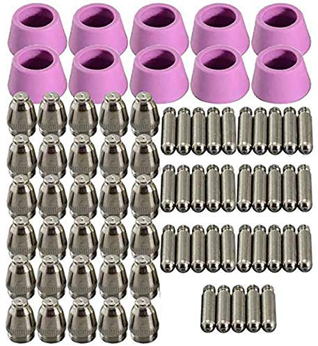 ROBMNE 100Pcs AG60 Plasma Cutting Machine Consumable SG55 Plasma Cutter Accessories Plasma Torch Tip Electrode Cutter Kit