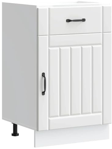 vidaXL Küchen-Unterschrank Lucca Weiß Holzwerkstoff, Spülenunterschrank, Schrank Küche, Lagerschrank, Unterschrank für Küche, Küchenzeile