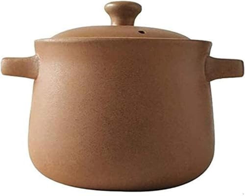 Olla de Barro para cocinar, Cacerola de cerámica con Tapa, Olla de Barro para Sopa de Cebolla, cazuela, Olla de cocción Lenta, Utensilios de Cocina de cocción Lenta - 6,2