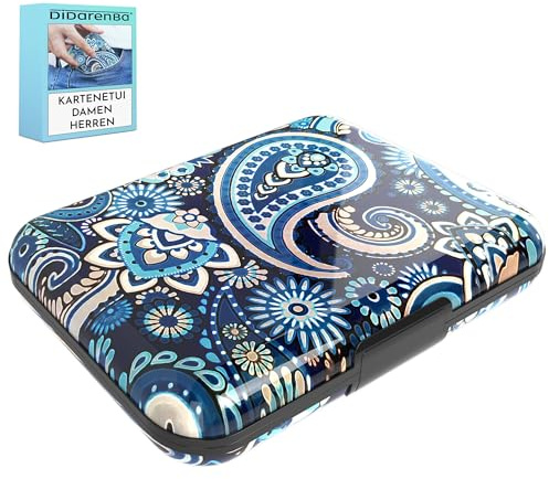 Didarenba Tarjetero Hombre Mujer Tarjetas credito Aluminio con Sistema RFID Bloqueo Protector de Tarjetas Anti fraude Anti contactless Gran Capacidad Paysley