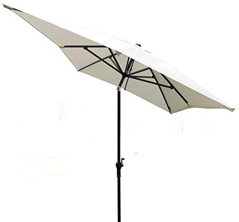 Pure Home & Garden Absolut wetterfester Kurbelschirm New Auto Kipp 150 x 270 cm, mit UV-Schutz 50 Plus und automatischem Knicker, natur