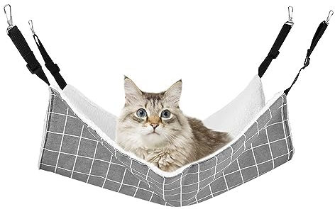 MiOYOOW Haustier Hängematte, Kleintierbett Katzenhängematte mit verstellbaren Riemen für Katzen, kleine Hunde, Kaninchen