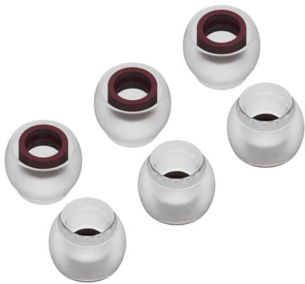 6pcs (3 Paires) d'embouts de Remplacement pour IEM TRI Clarion Embouts d'écouteurs en Silicone Taille 4,5mm-5,5mm pour in Ear Monitors KZ ZS10 Pro, ZS12 Prox (Rouge, S)