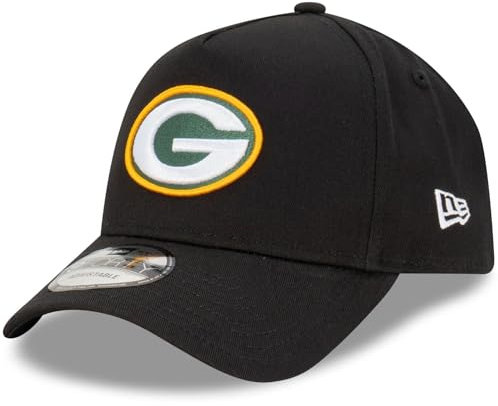 New Era Green Bay Packers NFL Evergreen Schwarz Verstellbare 9Forty A-Frame Cap - One-Size