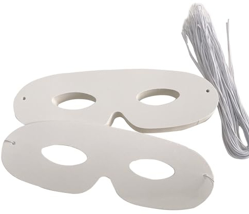 RmKbe 40 st stansade pappersmasker halv ansiktsmasker gör-det-själv vit tom mask maskerad masker cosplay utklädnad för barn